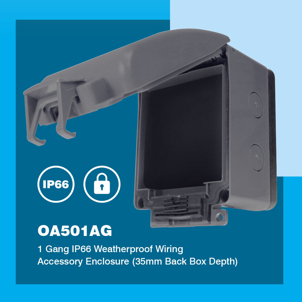 Click Aquip OA501AG 1 Gang IP66 Weatherproof Enclosure