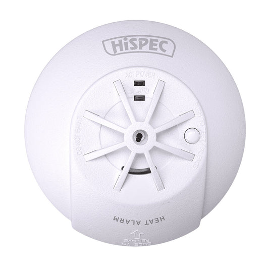 Hispec HSSA/HE/FF Mains Heat Detector with 9v Battery Backup