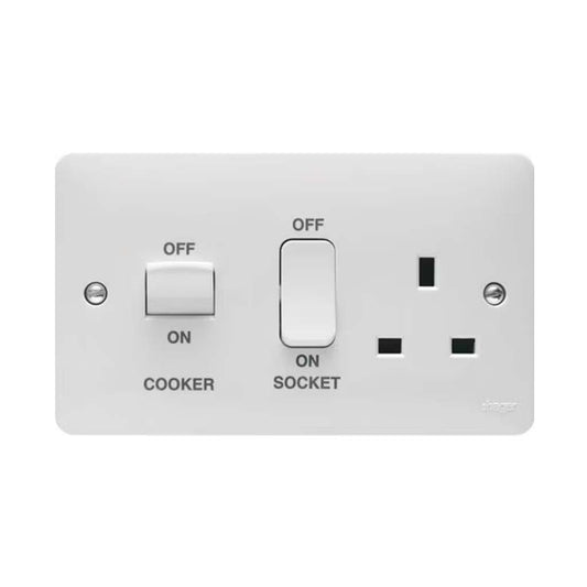 Hager WMCC50 13A Double Pole Switched Socket Outlet with Cooker Control Unit