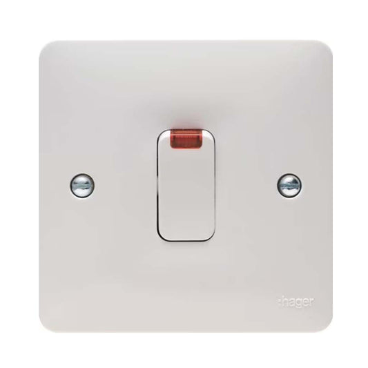 Hager WMDP84N 20A Double Pole Switch with LED Indicator