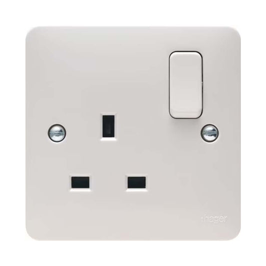 Hager WMSS81 1 Gang Double Pole Switched Socket