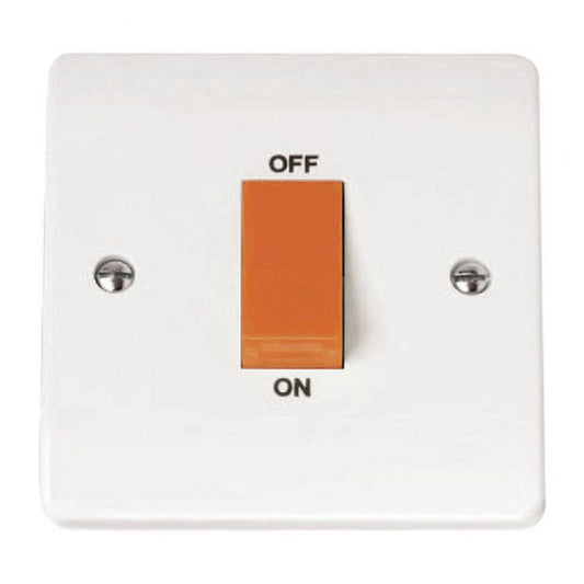 Click Mode CMA200 45A 1 Gang Single Cooker Switch - Red Rocker