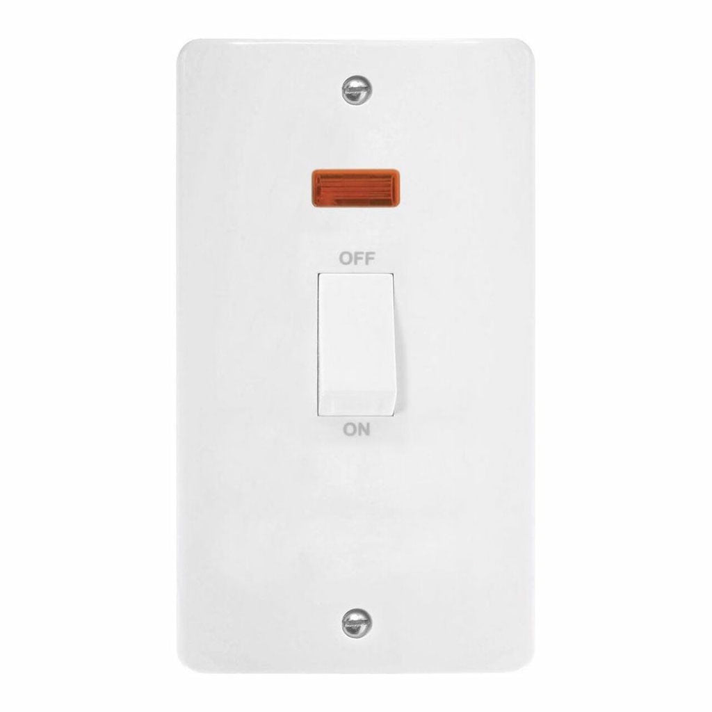 Click Mode CMA503 45A 2 Gang Single Cooker Switch with Neon