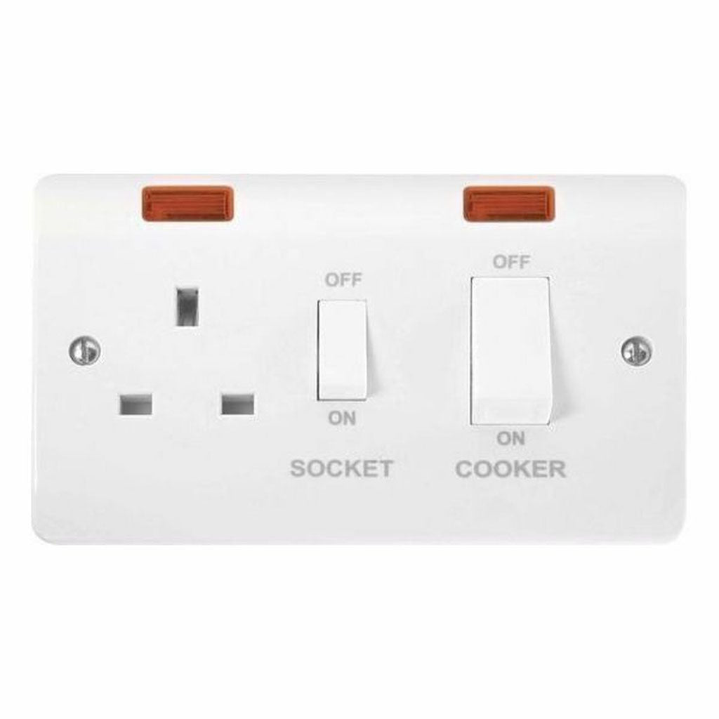 Click Mode CMA505 45A Cooker Switch with 13A Switched Socket and Neon