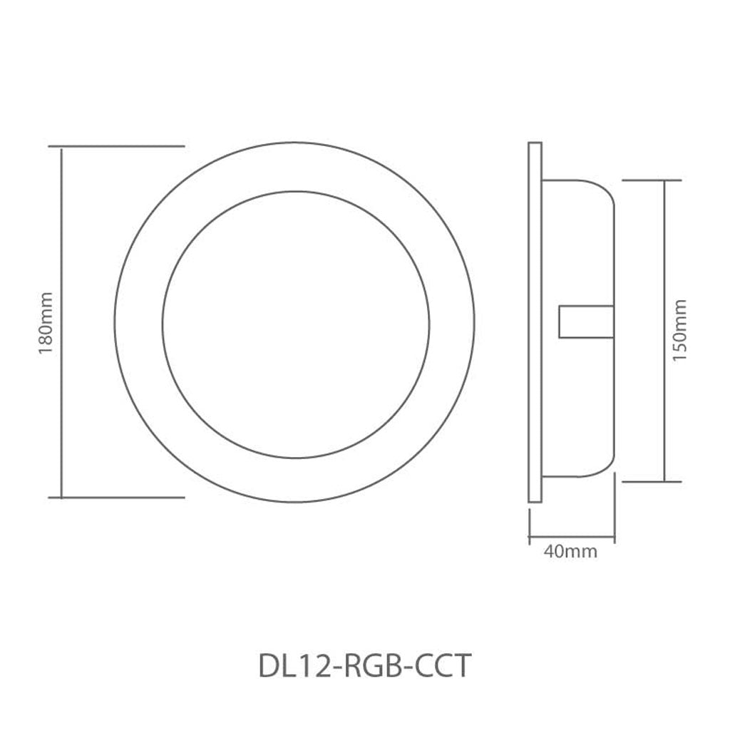 GAP Lighting DL12-RGB-CCT Solas 12W Recessed Downlight