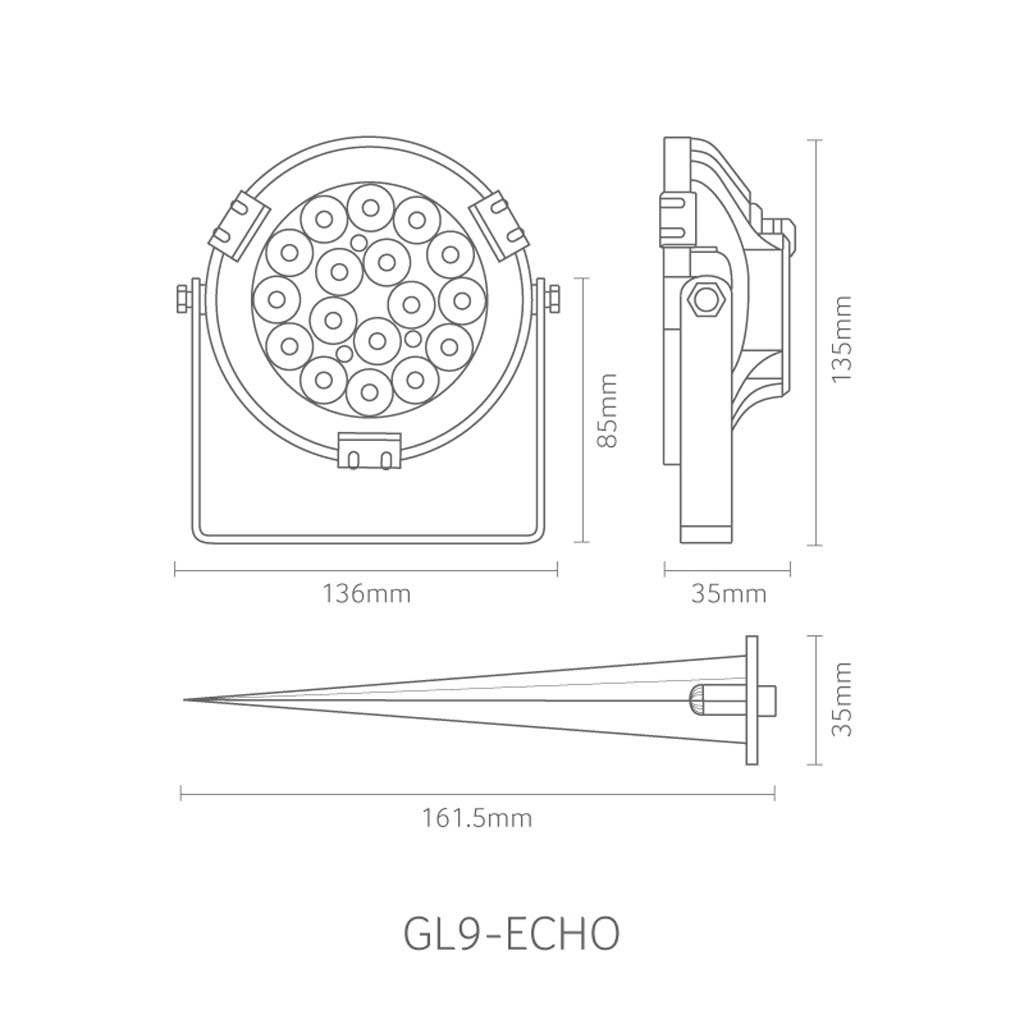 GAP Lighting GL9-ECHO Echo 9 RGBCCT LED Spotlight