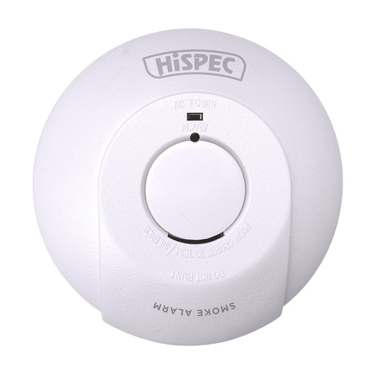 Hispec HSSA/PE/FF10 Mains Smoke Detector with 10 Year Lithium Backup